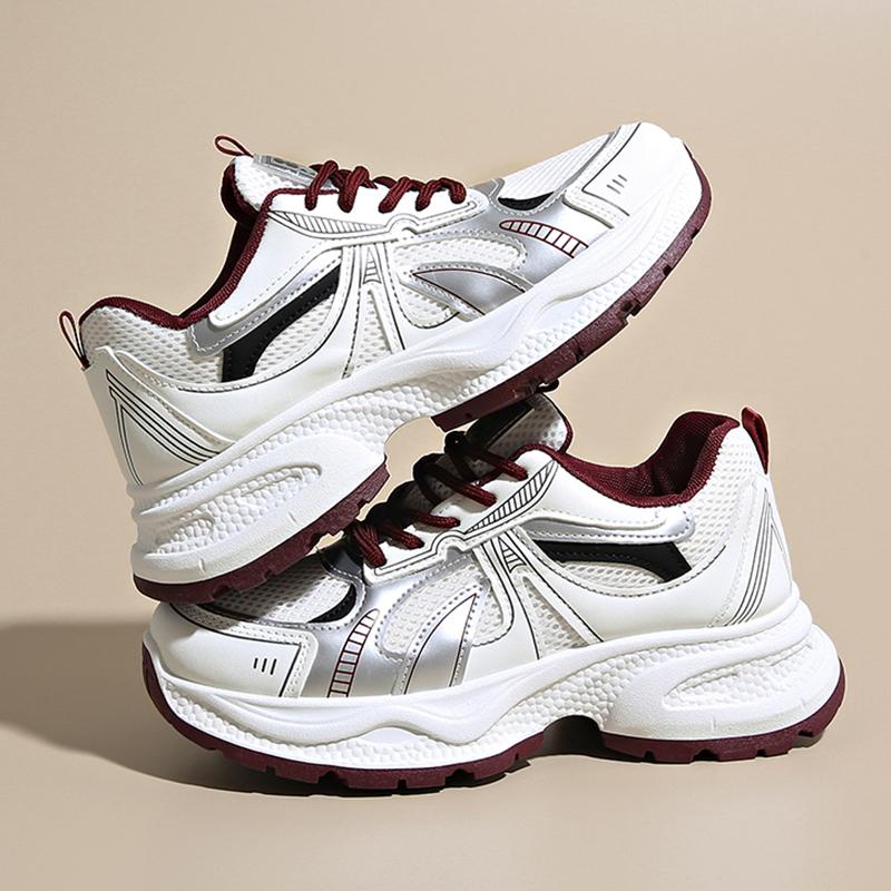 Fashion Thick Bottom Breathable Mesh Sneakers Women 2025 New Lace Up Platform Sport Shoes Woman Non Slip Ladies Fitness Vulcanize Shoes