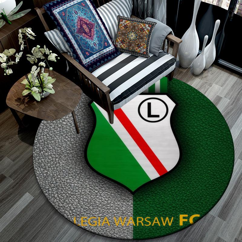 Legia Warsaw pattern round rug,Carpet Rug for Living Room Bedroom Playroom ,Non-slip Floor Mat,Holiday Gifts and Birthday Gifts.