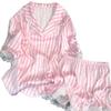 1011 pajamas women's spring summer thin lapel sweet new short-sleeved shorts striped lace sweet wind loungewear