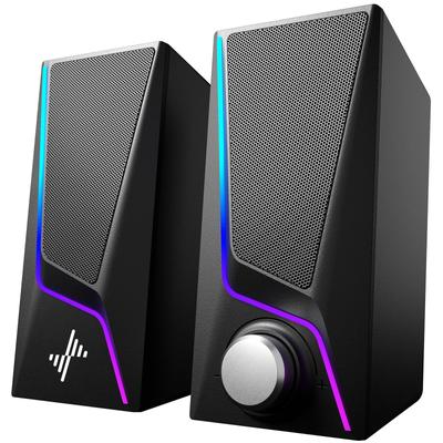 Nylavee PC Speakers Gaming Speakers with Six LED Two Bass Enhancement Two Speaker and Cable Compatible with and - Modes, Ports, Units, 3.5mm Included.