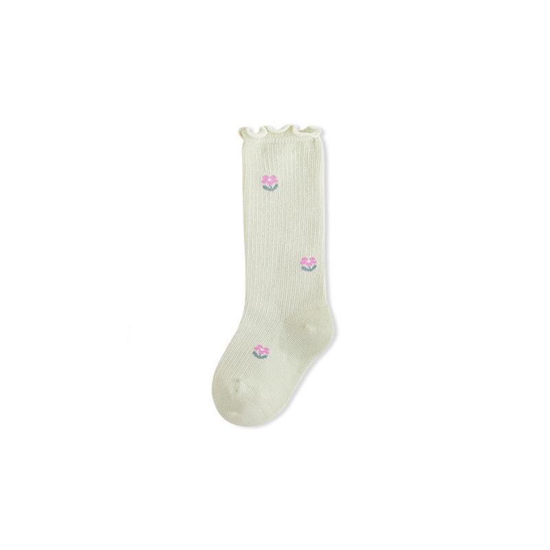 Newborn Lace Princess Mid-Calf Socks - Loose Cuff, Gentle Fit for Autumn & Winter.