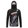 Men's Outdoor Fishing Hoodie UPF 50+ Long Sleeve Breathable Athletic Shirt with Bass Fish Graphic for Hiking Running Boating