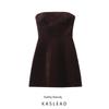 Kaslead New Arrival Women's Clothing Fashion Style Fashion Bowknot Decoration Velvet Short Dress 9118150