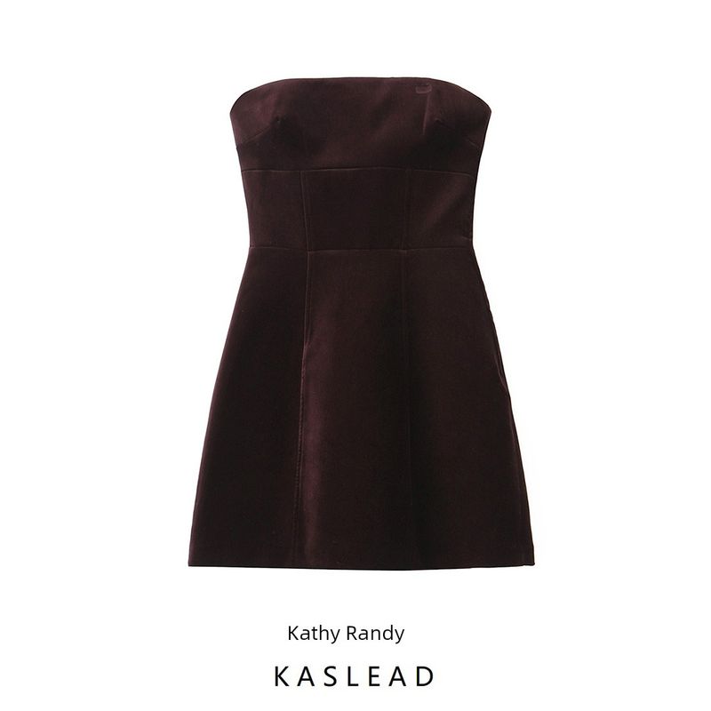 Kaslead New Arrival Women's Clothing Fashion Style Fashion Bowknot Decoration Velvet Short Dress 9118150