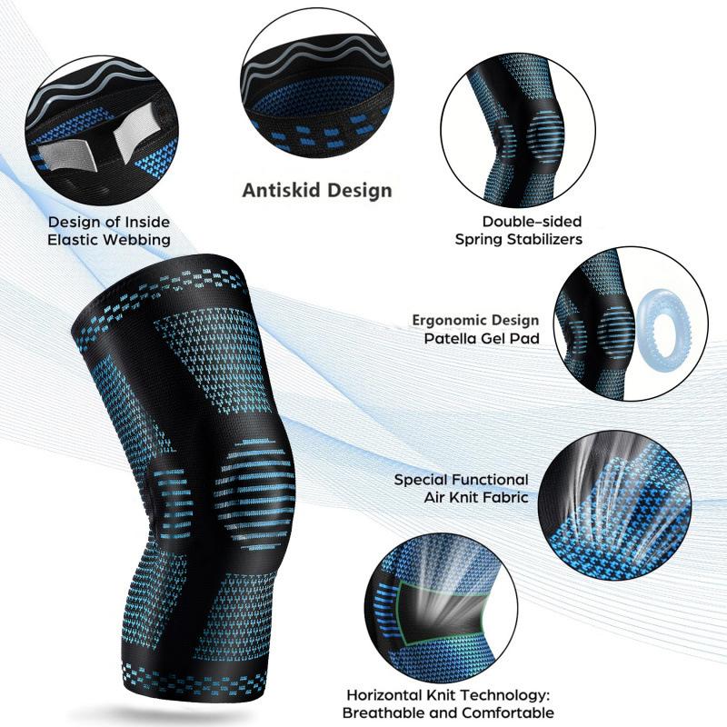 Sports Knee Pads Copper Ion Knitted Nylon Basketball Fitness Skipping Rope Running Outdoor Cycling Sports Knee Pads