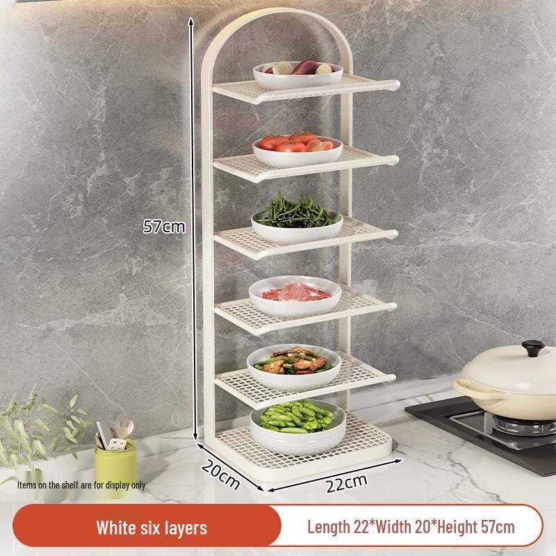 Rack de Armazenamento Multicamadas de Ferro Nórdico para Preparação de Alimentos