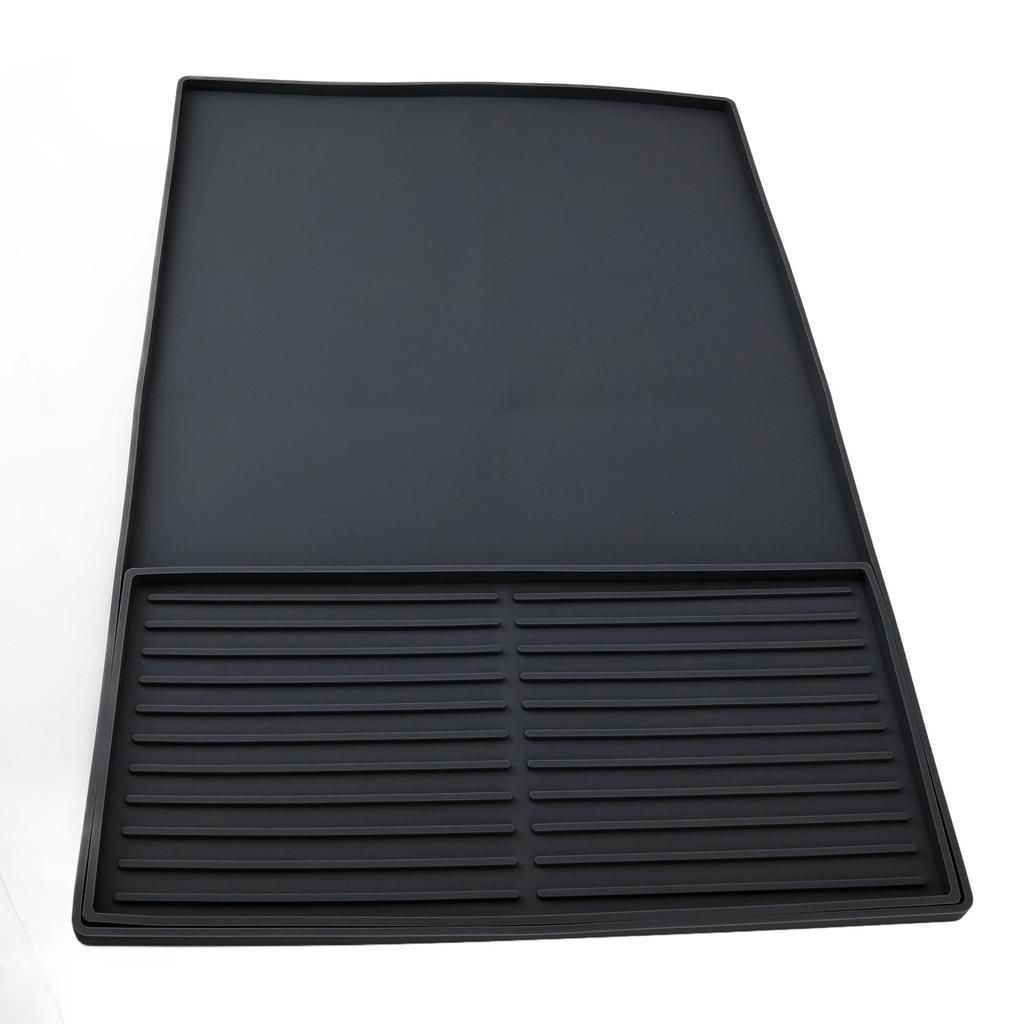 Coffee Machine Bar Mat Heat Insulation Silicone Dual Zone Drying Mat and Drip Tray for Kitchen