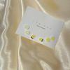 Small Fresh Yellow Flower Three-Piece Stud Earrings Femininity Sweet Niche Versatile Design Sense Small Earrings