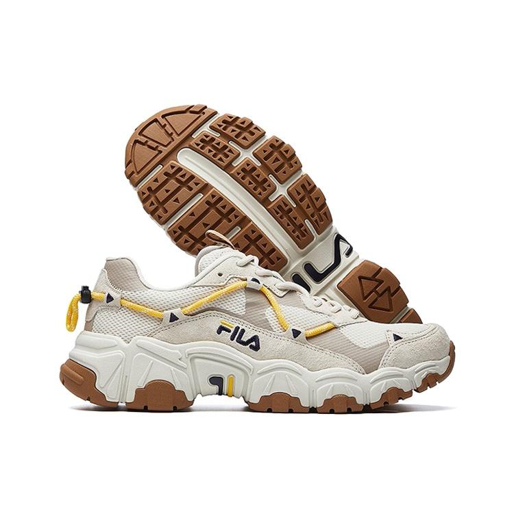 FILA Cat Paw 1 Fabric Sports Breathable Low top Casual Shoes Men's Gray White Yellow F12M034129FTS