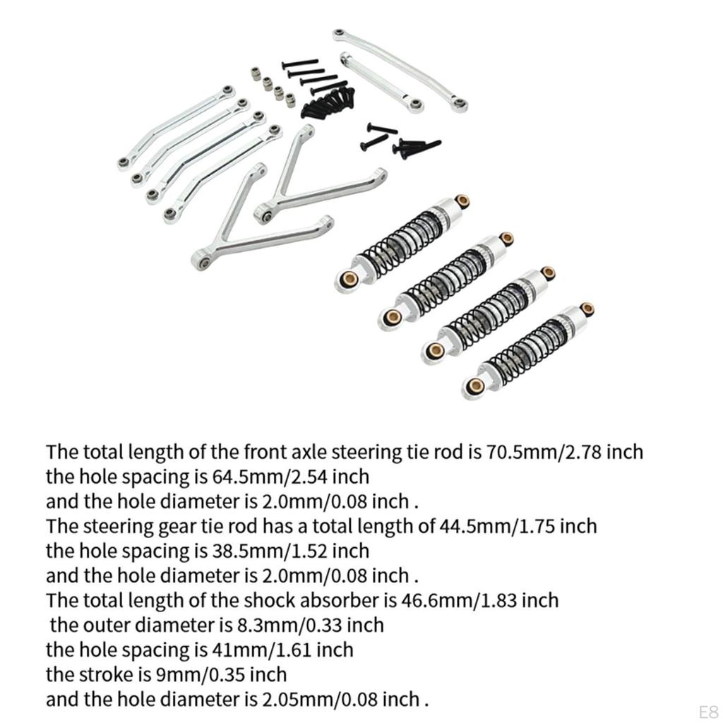 RC Car Accessories Links and Shocks Absorber Set Lightweight Sturdy Upgrade Replace Part for