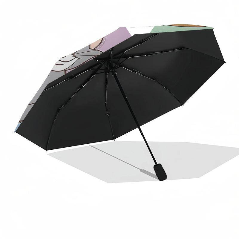 1pc Yummy Time! Tom & Jerry Umbrella - Auto Open Close, Portable Folding Design, 8-Rib Iron Frame, Outdoor Umbrella, Perfect Gift for Fans, Travelers,