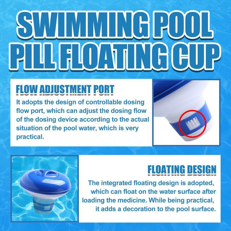 Floating Pool Chlorine Dispenser 5 Inch Adjustable Flow Vents Leak Proof Lightweight Portable for Travel Pool Spa Use