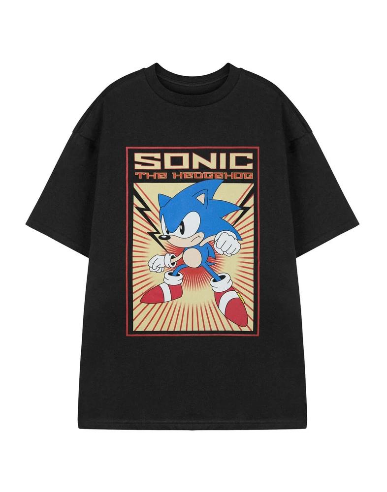Sonic the Hedgehog Short Sleeved TShirt Unisexs Black Official Merch M