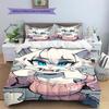 Anime Pattern Bedding Quilt Set Quilt Cover Pillowcase Home Decoration Birthday Gift (1 * Duvet Cover + 2 * Pillowcase, Without Core)