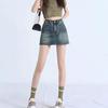 Spicy Girl Retro High-Waisted Letter Print Denim Skirt – Women's Slimming Hip-Hugging Short Skirt