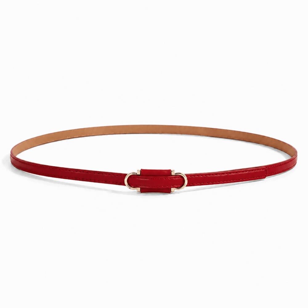 PU Leather Slim Belt Thin Dress Belt Simple Waist Belt  Women Accessories