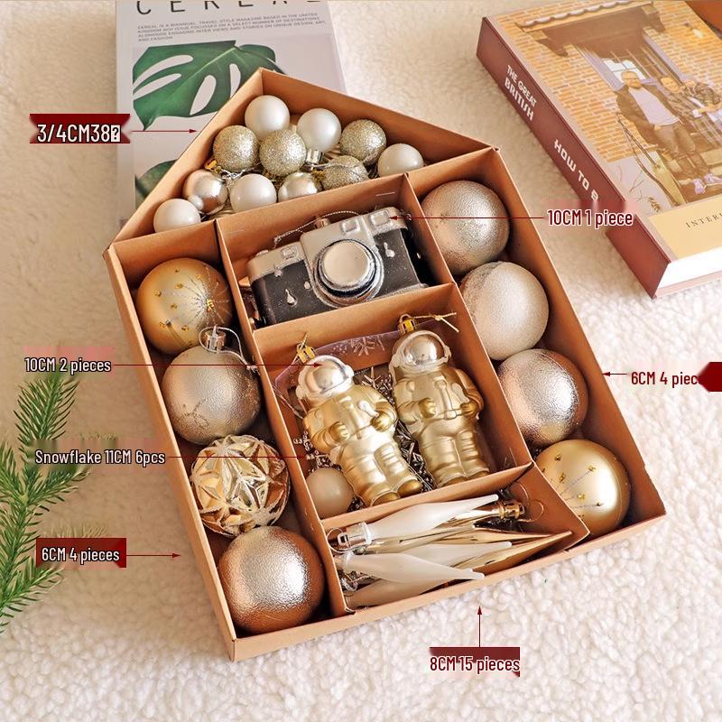 Large Artificial Christmas Tree with Dense PE and Lights - 2025 Children's Decorative Ornaments