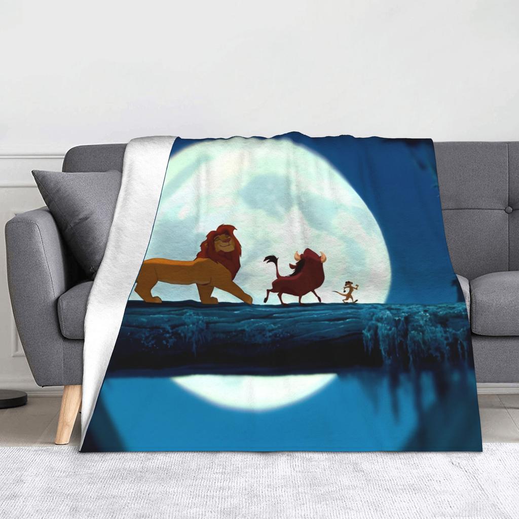 The Lion King Simba Friends Mufasa Blankets Flannel Funny Breathable Throw Blankets for Coverlet Textile Decor