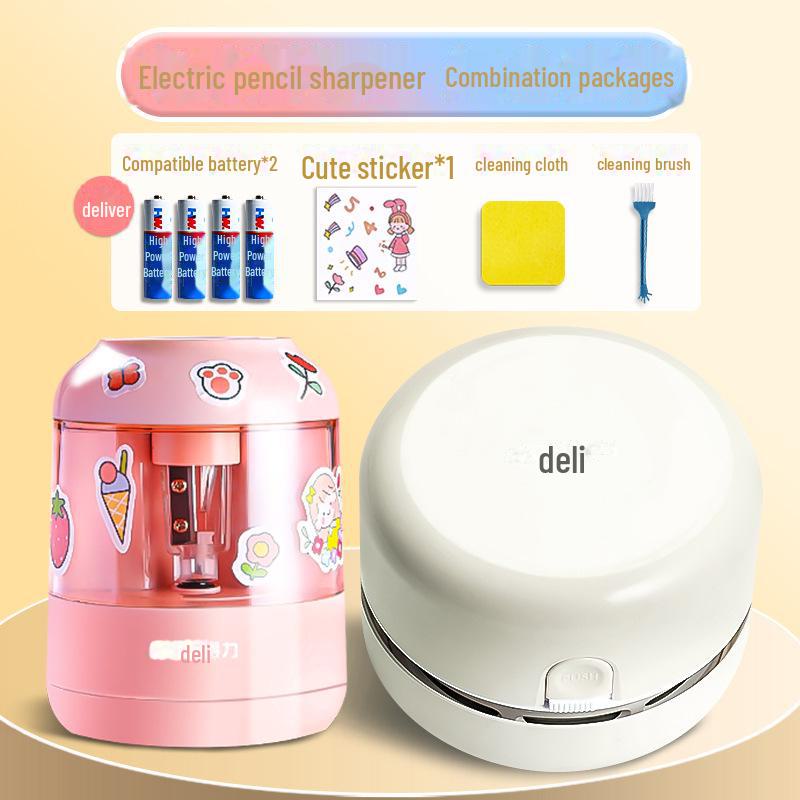Deli Desktop Vacuum Cleaner for Eraser and Pencil Shavings, Keyboard Dust, and Student Desk Cleaning