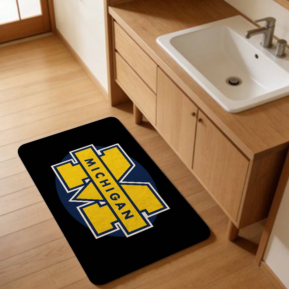 Sport M-MichiganS W-WolverineS Team Floor Mat Rectangle Anti-slip Home Soft Badmat Front Door Indoor Outdoor Mat Hotel Decor Mat