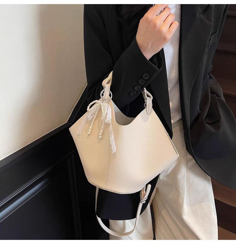 

Niche Vegetable Basket Bag Women s Large Capacity Cross-body Simple All-matching Portable Tote 30x16x16 single package off білий колір