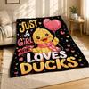 Juste Une Fille Qui Aime les Canards Couverture en Polaire Corail Décor Citation Mignonne sur les Canards