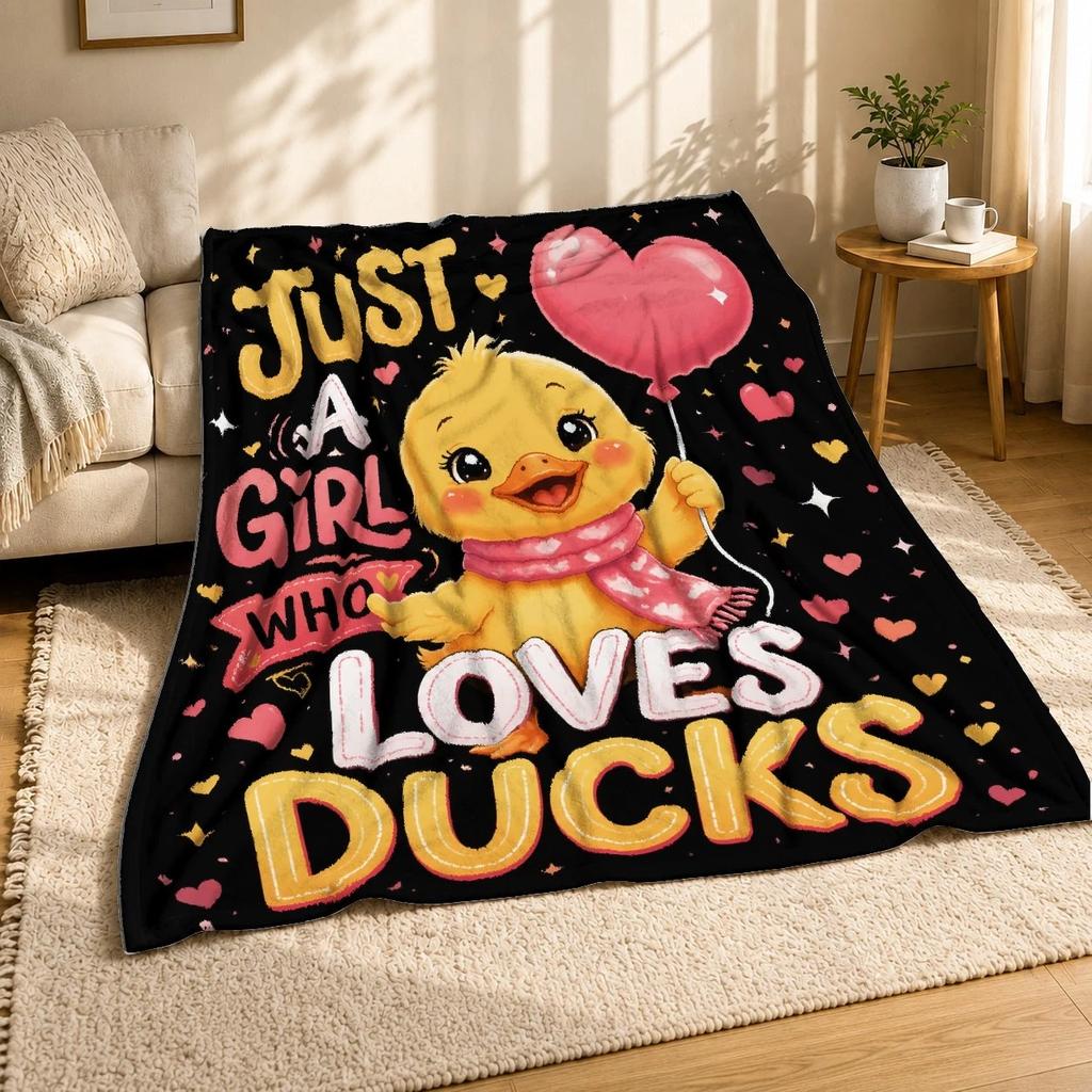 Juste Une Fille Qui Aime les Canards Couverture en Polaire Corail Décor Citation Mignonne sur les Canards