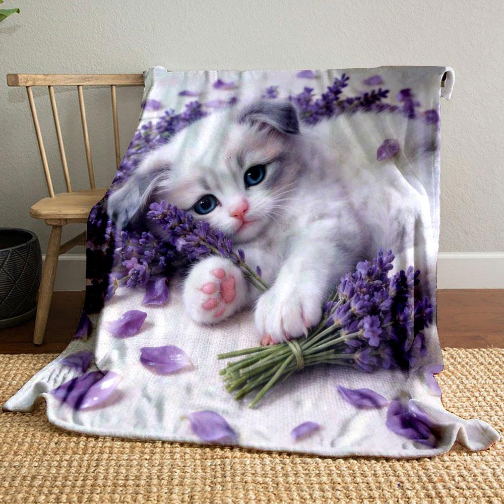 6 Styles Flowers and Puppies Print Blanket Children Adult Blanket Soft and Warm for Sofa Outdoor Travel Blanket Luxury Gifts