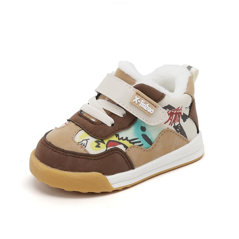 

Baby Boys Girls Plush Fleece Winter Warm Sneakers Soft Bottom Non-slip Toddler Shoes 21