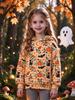 Girl Clothes Halloween Hoodies Purple Ghost Pumpkin Bat 3D Full Print Long Sleeve Pullover Autumn Casual Sweatshirt for Children