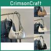 Stylish Pu Moon Bag With Bow And Chic Design For Casual Everyday Use In Black Khaki White Silver