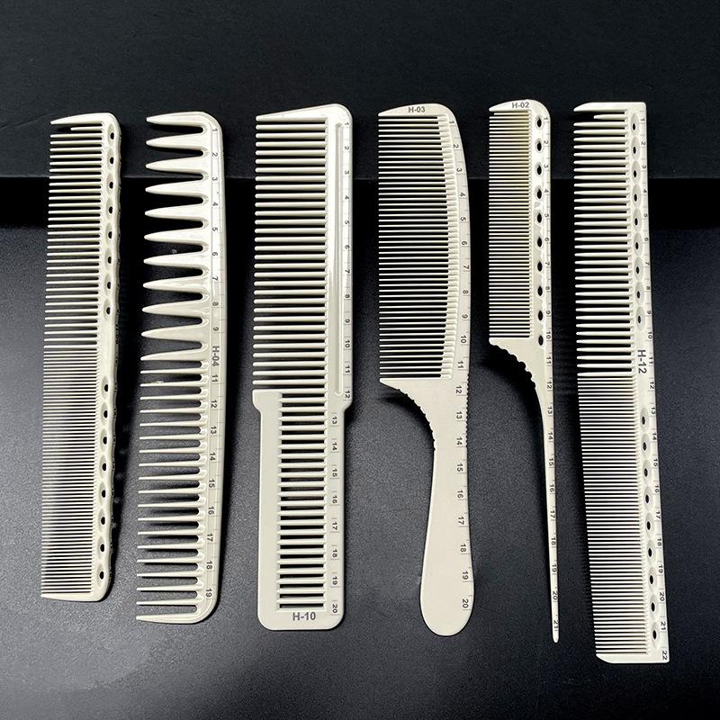 Professional Barber Comb Double-sided Laser Scale Hair Comb Hairdressing Anti-static Hair Cutting Comb Haircut Non-slip Handle