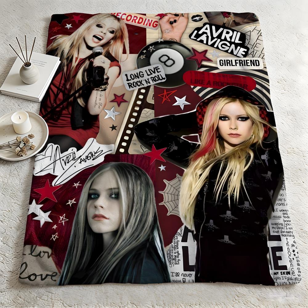music AAvril Lavignee Throw Warm Soft Flannel Blanket Multiuse for Sofa Bed Camping Travel Nap