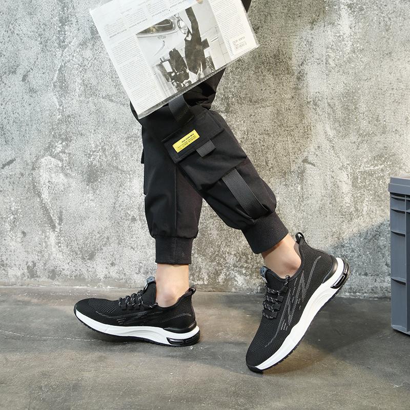 Men's shoes summer new fashion fly-woven casual sports shoes men's mesh breathable and comfortable travel lightweight running shoes