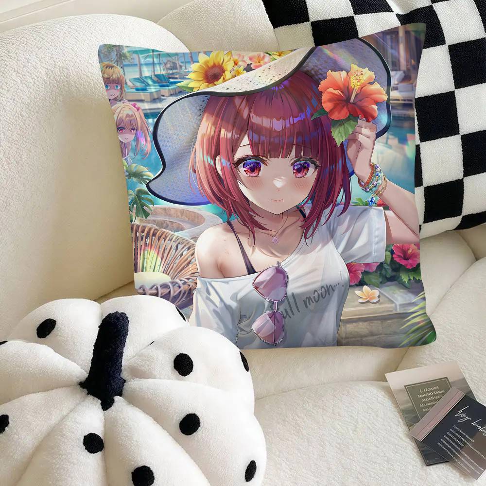 Anime Arima Kana Pillow Case Fashion Square Pillowcase Bedroom Sofa Room Ins Decoration Leisure