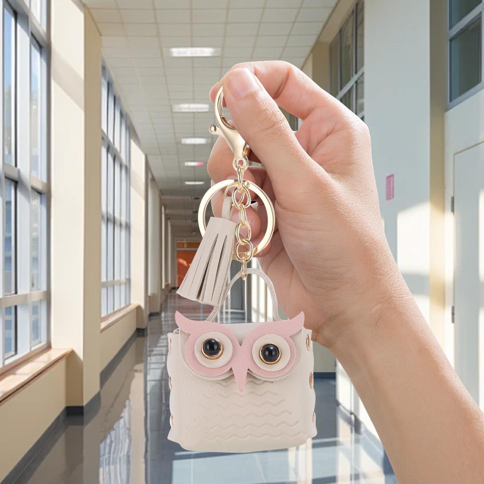 

Подвеска в виде совы-кисточки для мелочи, сумка для наушников с рисунком, брелок для автомобиля One Size хаки