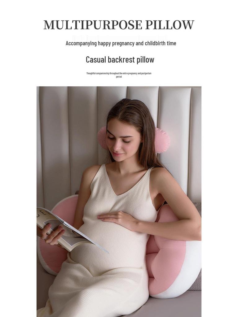 Maternity U-Shaped Pregnancy Pillow with Belly and Back Support for Side Sleepers