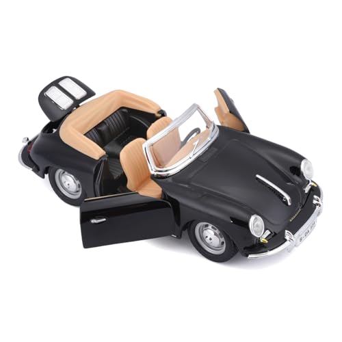 Bburago 1/24 Scale Porsche 356B Cabriolet 1961 Black / Diecast Model Car, Finished Product, 18-22078 [Parallel Import]