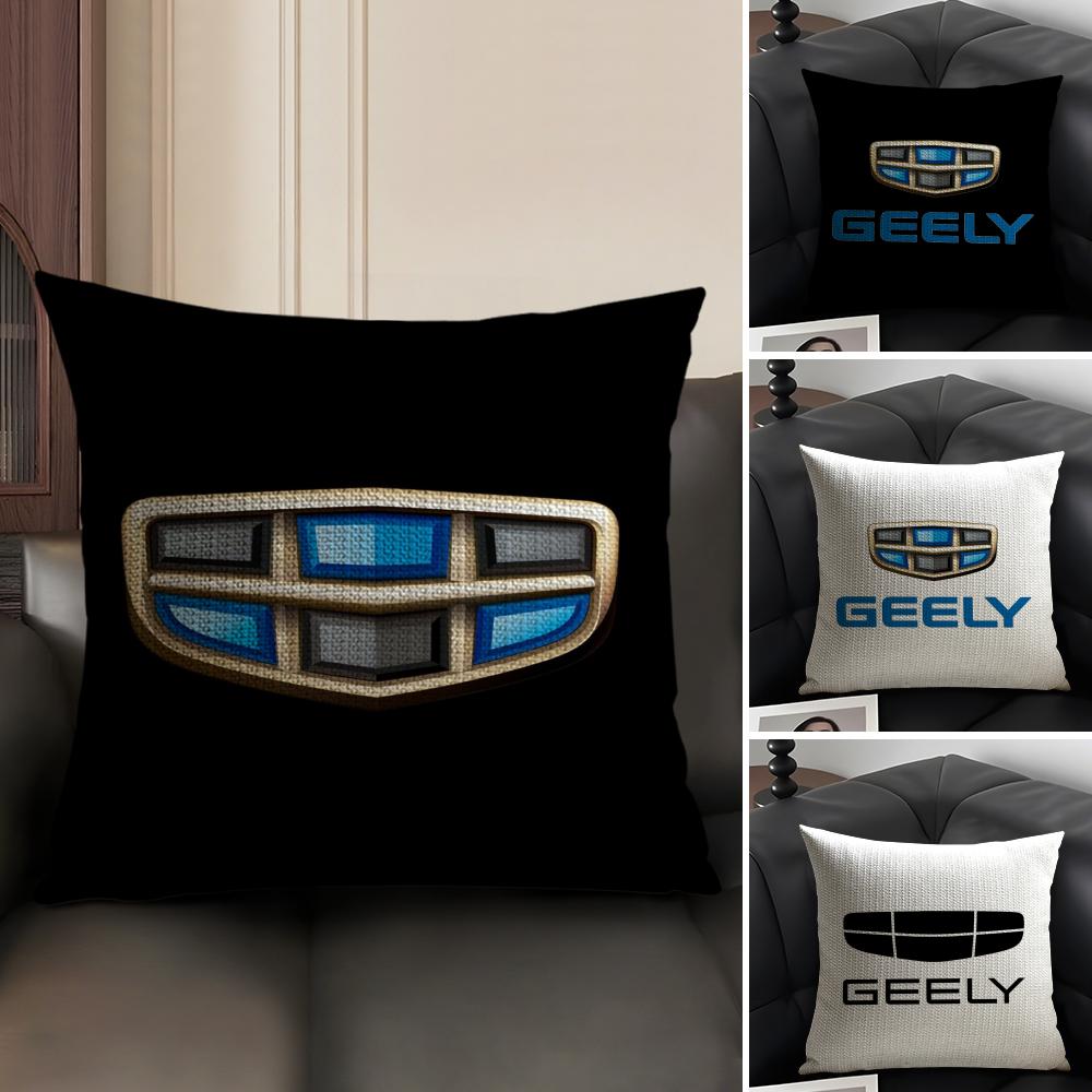 Luxury G-Geely Cushion Cover Summer Breathable Linen Organic Fabric Double-Sided Printing Sofa Pillow Case Home Decor