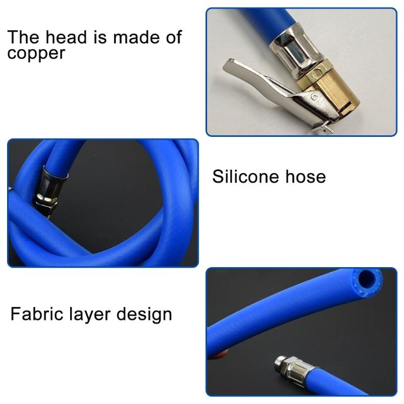 Pressure Tire Gauges Extension Hose 12.5mm Diameter Inflator Extension Tube for Accurate Inflation & Pressure Checks
