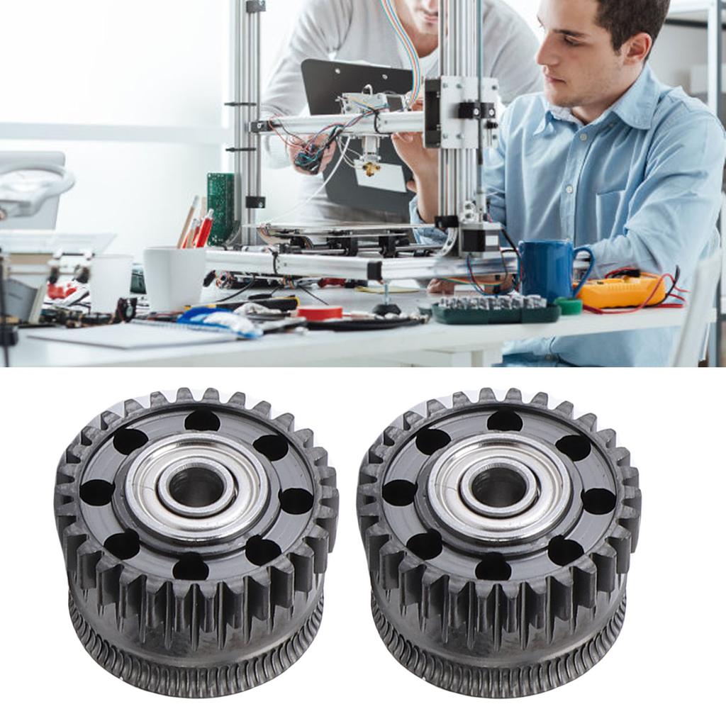 Metal Extruder Gears Perforated Design Hardened Steel Extruder Gear Kit for PLA PETG ABS Printing Replacement for K2 Plus