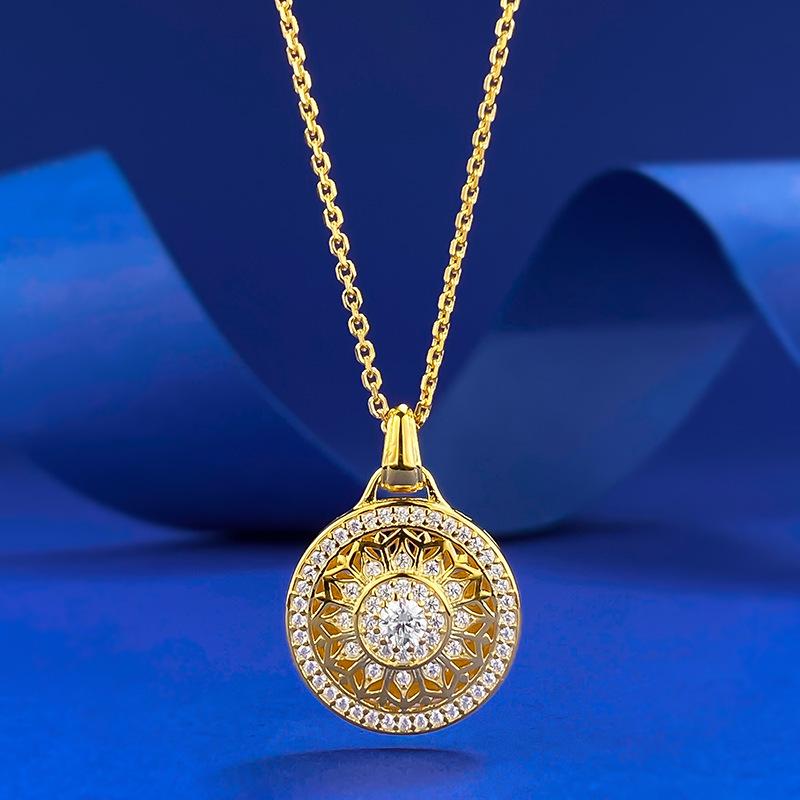 

Zhuo Zhifan S925 Серебро Позолоченная Подвеска-Компас Восемь Сокровищ (Регулируемый китайский национальный стиль) S925 Silver