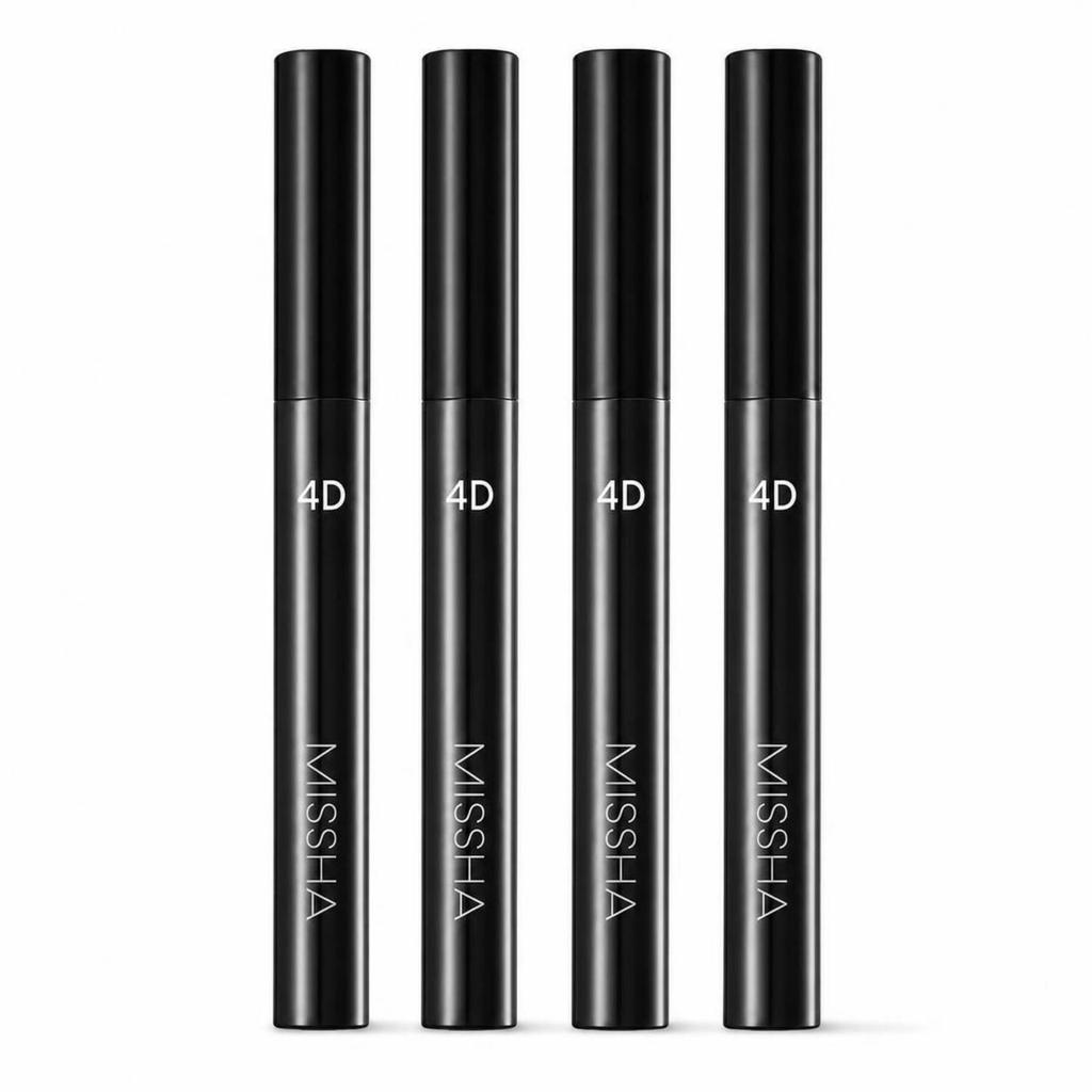 MISSHA 4D Mascara Black Korean Lengthening Mascara 7g × 4