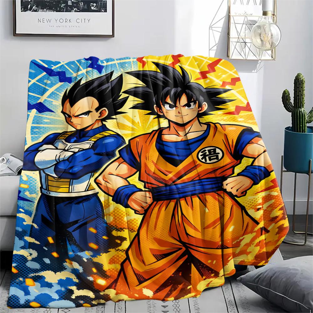Dragon Ball Saiyan Flannel Blanket, Soft Plush Throw for Home, Perfect Gift for Fans, Cozy Sofa Bed Bedroom Decor