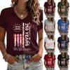 Women Casual V Neck Short Sleeve Pullover T Shirt Independence Day Graphic Print Top 250 Years Commemorative Design 1776 2026