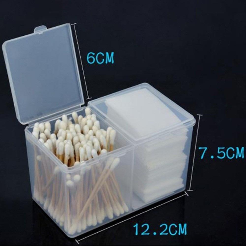 Double Girds Cotton Pad Storage Box Makeup Container Multifunctional Jewelry Nail Tool Empty Case