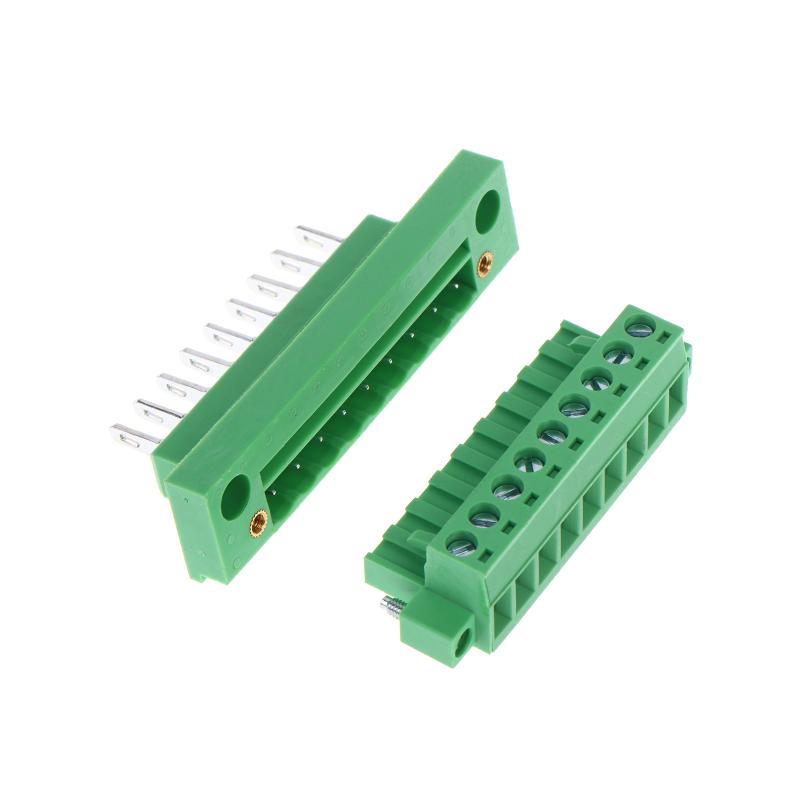 1Set 2Edgwb + 2Edgkm 5.08 Bulkhead Screw Terminal Block Wire Connectors 5.08Mm Pitch Male/Female Pluggable Terminal Plug Jacks