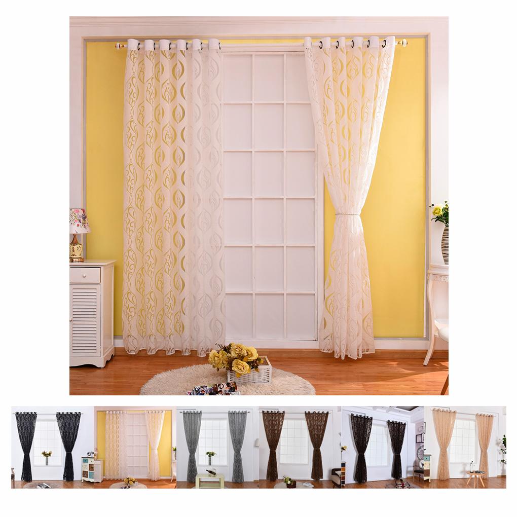 Curtains Translucent Window Tulle Drape Panel Sheer Scarf Valances 100*200/250