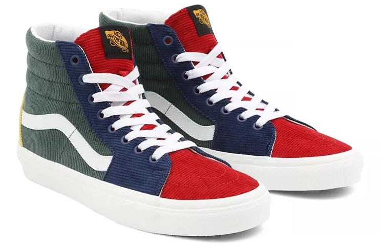 Vans Unisex Mixed Corduroy SK8 HI High Top Sneakers Green/Blue/Red VN0A5KRH94M