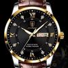 POEDAGAR Casual High Quality Men Watch Waterproof Luminous Leather Original Wristwatch Quartz Business Watches for Men Reloj